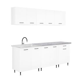 Primo 220 konyhabútor fehér, chromix munkalappal