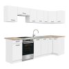 Praktik 270 sarok konyhabútor fehér korpusz, fehér front