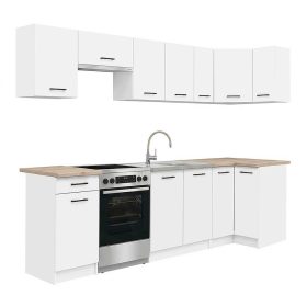 Praktik 270 sarok konyhabútor fehér korpusz, fehér front