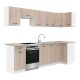 Praktik 270 sarok konyhabútor fehér korpusz, sonoma tölgy front