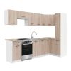 Praktik 300 sarok konyhabútor fehér korpusz, sonoma tölgy front