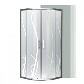 Spirit BAMBOO 80x80x180cm-es íves zuhanykabin, zuhanytálca nélkül