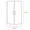 Spirit BAMBOO 80x80x194 cm íves zuhanykabin, erősített akril zuhanytálcával