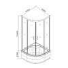 Spirit Deep 80x80 cm íves zuhanykabin zuhanytálcával