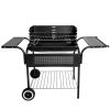 Görgős faszenes grill állítható rácsemelővel