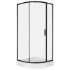 Solid RPS 90 fekete íves egyajtós zuhanykabin tálca nélkül