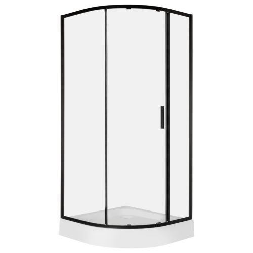 Solid RPS 90 fekete íves egyajtós zuhanykabin tálca nélkül