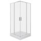Solid SQ 100 króm szögletes zuhanykabin zuhanytálcával