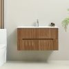 Trent 100 alsó fürdőszobabútor kerámia mosdóval 2 fiókos, sunset tölgy