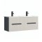 Trent 120 alsó fürdőszobabútor kerámia mosdóval (4 fiókos) antracit szürke-fehér