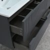 Trent 120 alsó fürdőszobabútor kerámia mosdóval 4 fiókos, antracit szürke