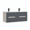 Trent 120 alsó fürdőszobabútor kerámia mosdóval (2 fiókos) fehér-antracit szürke
