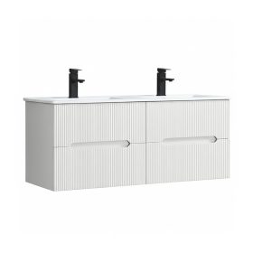 Trent 120 alsó fürdőszobabútor kerámia mosdóval 4 fiókos, fehér