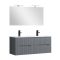 Trent Fürdőszobabútor 120 cm kerámia mosdóval tükörrel 60x120 cm antracit szürke