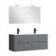 Trent Fürdőszobabútor 120 cm kerámia mosdóval tükörrel 60x120 cm antracit szürke