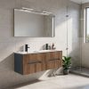 Trent Fürdőszobabútor 120 cm kerámia mosdóval tükörrel 60x120 cm antracit szürke-sunset tölgy