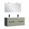 Trent Fürdőszobabútor 120 cm kerámia mosdóval tükörrel 60x120 cm antracit szürke-olivazöld