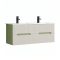 Trent 120 alsó fürdőszobabútor kerámia mosdóval (4 fiókos) pisztáciazöld-fehér