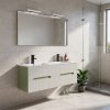 Trent 120 alsó fürdőszobabútor kerámia mosdóval (4 fiókos) pisztáciazöld-fehér