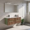 Trent 120 alsó fürdőszobabútor kerámia mosdóval (4 fiókos) pisztáciazöld-sunset tölgy