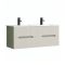 Trent 120 alsó fürdőszobabútor kerámia mosdóval (4 fiókos) olivazöld-fehér
