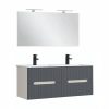 Trent Fürdőszobabútor 120 cm kerámia mosdóval tükörrel 60x120 cm fehér-antracit szürke