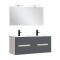 Trent Fürdőszobabútor 120 cm kerámia mosdóval tükörrel 60x120 cm fehér-antracit szürke