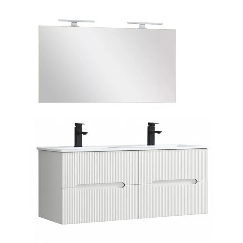 Trent Fürdőszobabútor 120 cm kerámia mosdóval tükörrel 60x120 cm fehér