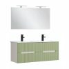 Trent Fürdőszobabútor 120 cm kerámia mosdóval tükörrel 60x120 cm fehér-pisztáciazöld