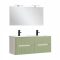 Trent Fürdőszobabútor 120 cm kerámia mosdóval tükörrel 60x120 cm fehér-pisztáciazöld