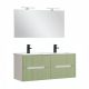 Trent Fürdőszobabútor 120 cm kerámia mosdóval tükörrel 60x120 cm fehér-pisztáciazöld