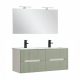 Trent Fürdőszobabútor 120 cm kerámia mosdóval tükörrel 60x120 cm fehér-olivazöld