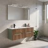 Trent Fürdőszobabútor 120 cm kerámia mosdóval tükörrel 60x120 cm olivazöld-sunset tölgy