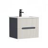 Trent 60 alsó fürdőszobabútor kerámia mosdóval (2 fiókos) antracit szürke-fehér