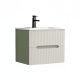 Trent 60 alsó fürdőszobabútor kerámia mosdóval (2 fiókos) olivazöld-fehér