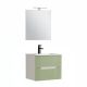Trent Fürdőszobabútor 60 cm kerámia mosdóval (2 fiókos) tükörrel 60x80 cm fehér-pisztáciazöld