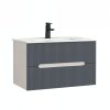 Trent 80 alsó fürdőszobabútor kerámia mosdóval (2 fiókos) fehér-antracit szürke