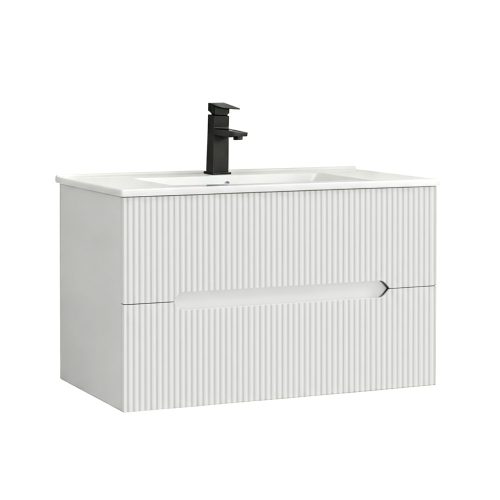 Trent 80 alsó fürdőszobabútor kerámia mosdóval 2 fiókos, fehér