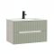 Trent 80 alsó fürdőszobabútor kerámia mosdóval (2 fiókos) fehér-olivazöld