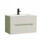 Trent 80 alsó fürdőszobabútor kerámia mosdóval (2 fiókos) pisztáciazöld-fehér