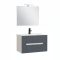 Trent Fürdőszobabútor 80 cm kerámia mosdóval (2 fiókos) tükörrel 60x80 cm fehér-antracit szürke