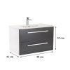 Vario Clam 80 alsó szekrény mosdóval fehér-antracit