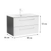 Vario Clam 80 alsó szekrény mosdóval antracit-fehér