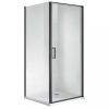 Quadrum Black 1 nyílóajtós szögletes zuhanykabin Easy clean bevonattal zuhanytálca nélkül