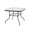 Vella fémvázas üveg kerti asztal fekete