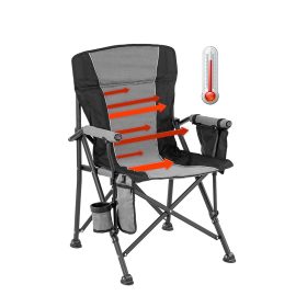   Leziter Premium fűthető karfás horgász szék pohártartóval szürke