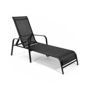 Denver fémvázas kerti napozóágy fekete