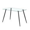 Lana 120 cm szögletes üveg étkezőasztal fekete