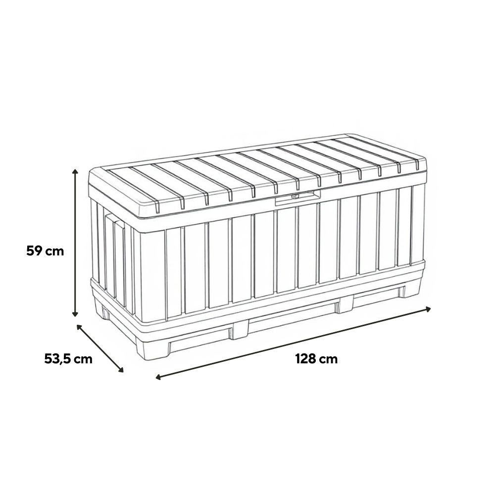 Curver Decocoat kentwood plastic gradina container 350l lemn de frasin [2]