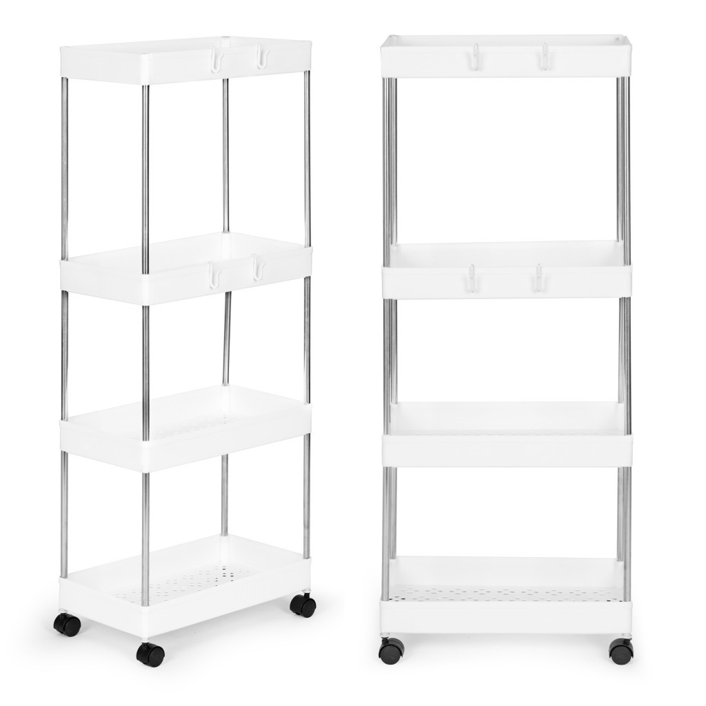 Baie - Homelux Raft de baie rulant cu 4 rafturi